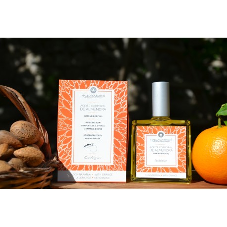 Organic virgin sweet almond and orange body  oil of Mallorca 100 ml